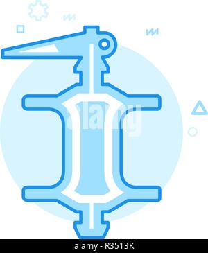 Bike oder Fahrrad Nabe hinten Flach Vektor Icon, Symbol, Piktogramm, Sign. Blue Monochrome Design. Editierbare Anschlag Stock Vektor