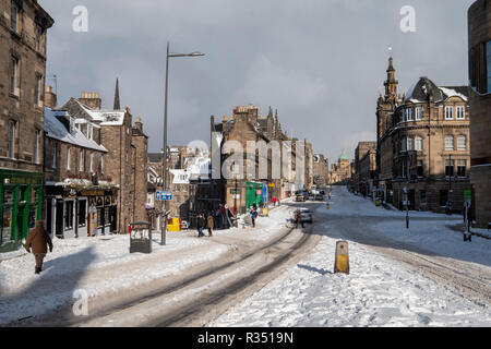 George IV Bridge, Edinburgh nach dem Tier aus dem Osten Schnee Sturm 1. März 2018. Stockfoto