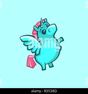 Vektor Bild von einem Einhorn mit Flügeln in einem Stil Stock Vektor