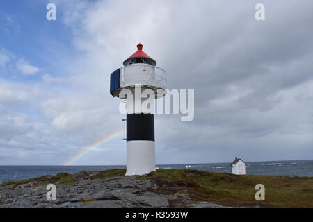 Norwegen, Lofoten, Andenes, Børhella, Leuchtturm, Fyr, Skrinet, Fyrlykt, Børvågen, Andøya, Leuchtfeuer, Position, Fahrwasser, Untiefe, Küste, Insel Stockfoto