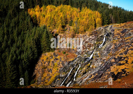 Herbst Blick auf Glenmacnass Wasserfall Stockfoto