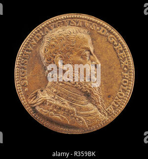 Sigismund II Augustus, 1520-1572, König von Polen 1548 [Vorderseite]. Vom: C. 1562. Abmessungen: Insgesamt (Durchmesser): 4.23 cm (1 11/16 in.) Gewicht: 24.09 Gramm (0,053 lb) Achse: 11:00 Uhr. Medium: Bronze. Museum: Nationalgalerie, Washington DC. Autor: Steven van Herwijck. Stockfoto