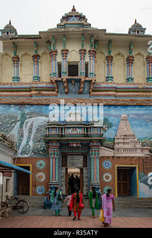 Eingang zur Kunst Galerie im Palast von Thanjavur, Tamil Nadu, Indien Stockfoto