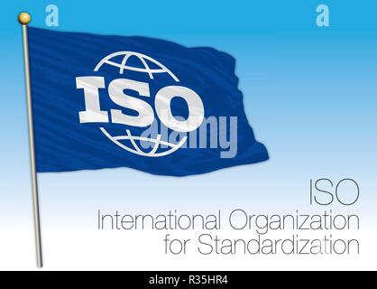 ISO-Flag, Internationale Organisation für Normung, Vector Illustration Stock Vektor