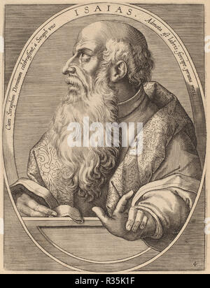 Isaias. Vom: veröffentlicht 1613. Abmessungen: Platte: 16,9 x 12,9 cm (6 5/8 x 5 1/16 in.) Blatt: 24,3 x 18,9 cm (9 9/16 x 7 7/16 in.). Medium: Gravur auf Bütten. Museum: Nationalgalerie, Washington DC. Autor: Theodor Galle nach Jan van der Straet. Stockfoto