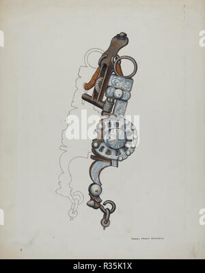 Spade Bit. Vom: C. 1936. Maße: gesamt: 35,5 x 27,8 cm (14 x 10 15/16 in.) Original IAD Objekt: 9 1/4" lang. Medium: Aquarell und Feder und Tinte auf Papier. Museum: Nationalgalerie, Washington DC. Autor: Eva Fuchs und Harry Mann Waddell. Stockfoto