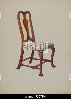 Side Chair. Stand: 1936. Abmessungen: insgesamt: 29 x 23,3 cm (11 5/6 x 9 3/16 in.) Original IAD Objekt: keine gegeben. Medium: Aquarell, Buntstift und einige Zuspitzung onpaperboard. Museum: Nationalgalerie, Washington DC. Autor: Harry Eisman. Stockfoto