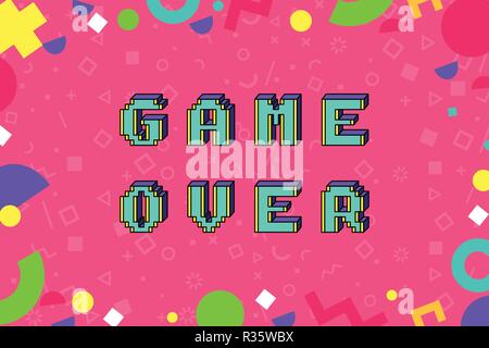 Vektor Spiel über Phrase in Pixel Kunst Stock Vektor