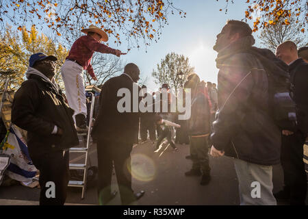 Speakers' Corner, das öffentliche Sprechen nord-östlichen Ecke des Hyde Park. Stockfoto