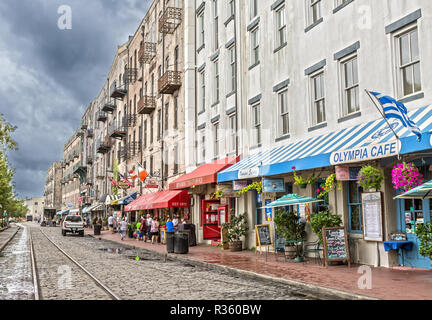 Eindruck des historischen Viertels in Savannah, Georgia Stockfoto