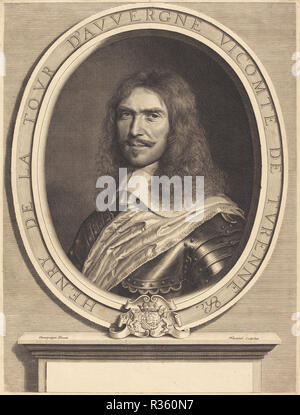 Marechal de Turenne. Stand: 1649. Medium: Gravur. Museum: Nationalgalerie, Washington DC. Autor: Robert Nanteuil nach Philippe de Champaigne. Stockfoto