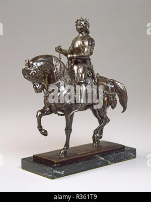 Karl VII. der Siegreiche auf dem Pferd. Vom: Modell c. 1844, Cast 1860/1909. Maße: gesamt: 29,2 x 27,3 x 10,8 cm (11 1/2 x 10 3/4 x 4 1/4 in.). Medium: Bronze. Museum: Nationalgalerie, Washington DC. Autor: antoine-louis Barye. Stockfoto