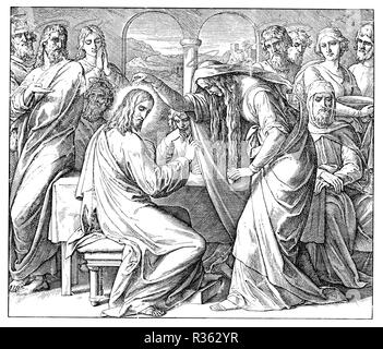 Christi Salbung in Bethanien, Julius Schnorr von Carolsfeld Stockfoto