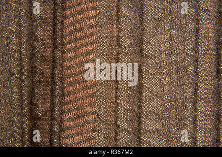 Braune Strickgewebe Textil Textur Nahaufnahme Stockfoto