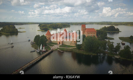 Trakai Insel schloss Fotografie von drohne Stockfoto