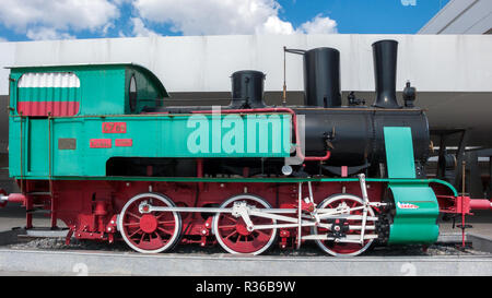 SOFIA, Bulgarien - 16. SEPTEMBER 2018: alte Dampflokomotive der Hauptbahnhof in der Stadt Sofia, Bulgarien Stockfoto