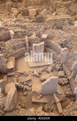 Sanliurfa, Türkei - September 08, 2018: Touristen besuchen Göbeklitepe Tempel in Şanlıurfa, Türkei am September 08, 2018. Stockfoto