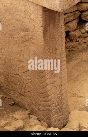 Sanliurfa, Türkei - September 08, 2018: Touristen besuchen Göbeklitepe Tempel in Şanlıurfa, Türkei am September 08, 2018. Stockfoto