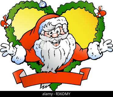 Handgezeichnete Vektor-Illustration von einer einladenden Santa Claus Stockfoto