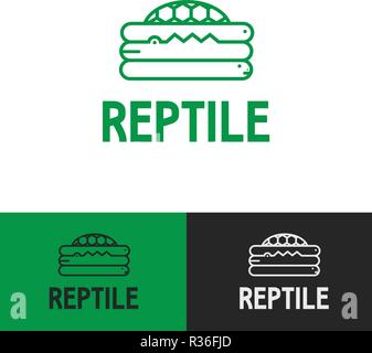 Spaß freundliche Moderne Minimal Grün exotische Reptil Pet Store Symbol Stock Vektor