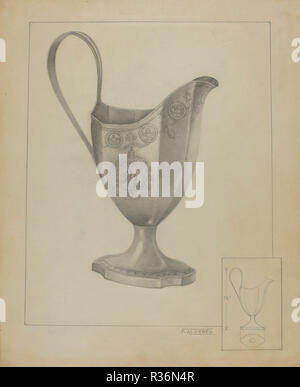 Silber Rahmtopf. Stand: 1936. Maße: gesamt: 27,9 x 22,3 cm (11 x 8 3/4 in.) Original IAD Objekt: 7 1/2" hoch. Medium: Graphit auf Pappe. Museum: Nationalgalerie, Washington DC. Autor: Francisco Alvarez. Stockfoto