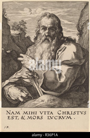 Saint Paul. Vom: Vermutlich 1589. Medium: Gravur. Museum: Nationalgalerie, Washington DC. Autor: Hendrik Goltzius. Stockfoto