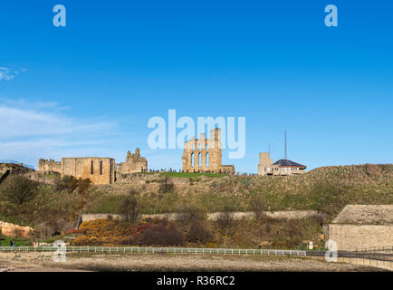 Tynemouth Priory, Tynemouth Castle und dem Priorat, Tynemouth, Tyne und Wear, England Großbritannien Stockfoto