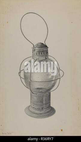 Hand Laterne. Vom: C. 1938. Abmessungen: insgesamt: 42 x 25,8 cm (16 9/16 x 10 3/16 in.) Original IAD Objekt: 13 3/4' hoch; 5 3/4" im Durchmesser. Medium: Graphit auf Pappe. Museum: Nationalgalerie, Washington DC. Thema: Amelia Tuccio. Stockfoto