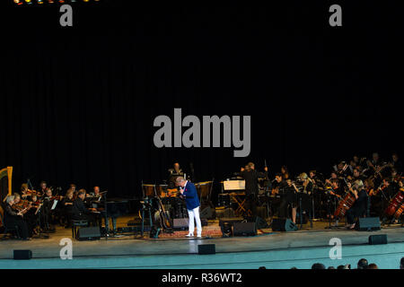 BETHEL, NY - AUGUST 02: Peter Cetera führt mit dem Hudson Valley Philharmonie im Konzert an Bethel Woods Art Center am 2. August 2015 in Bethel, New York. (Foto von Steve Mack/S.D. Mack Bilder) Stockfoto