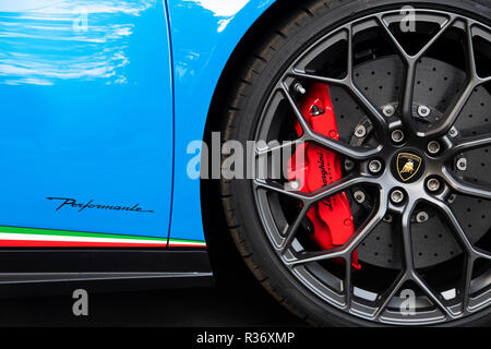 Huracan Lamborghini LP 640-4 Performante 2018 abstrakt. Italienischen Supersportwagen Stockfoto