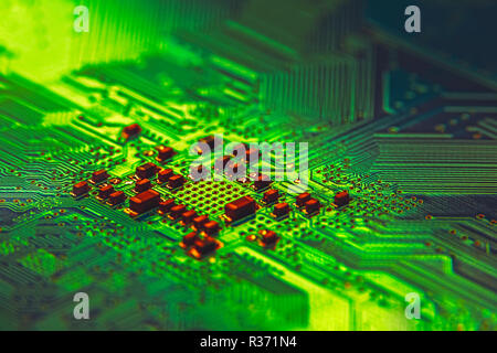 Hintergrund Textur der Hauptplatine digitalen Mikrochips Stockfoto
