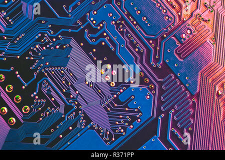 Hintergrund Textur der Hauptplatine digitalen Mikrochips Stockfoto