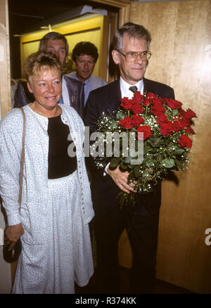 ANNA - GRETA LEIJON ehemaliger Minister im Sozialdemokraten Einzufuehren mit dem Chef Ingvar Carlsson nach Wahl. Stockfoto