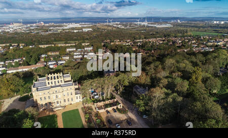 Drone schuss Kingsweston Haus, Bristol, Großbritannien Stockfoto
