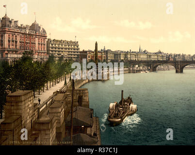 Das Hotel Cecil, Grand Hotel erbaut 1890-96 zwischen der Themse Promenade und dem Strand in London, England Stockfoto