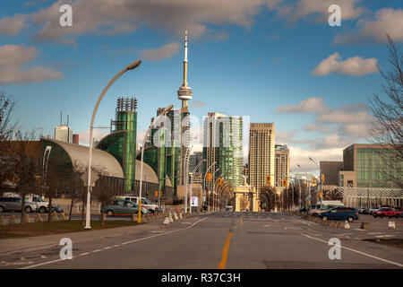 Toronto, Kanada - 20. November 2018: Landschaft, Blick auf die Stadt Toronto mit der legendären CV Turm Stockfoto