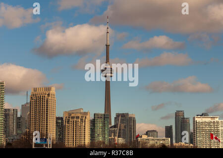 Toronto, Kanada - 20. November 2018: Landschaft, Blick auf die Stadt Toronto mit der legendären CV Turm Stockfoto