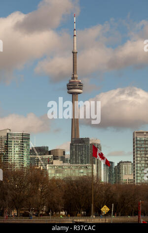 Toronto, Kanada - 20. November 2018: Landschaft, Blick auf die Stadt Toronto mit der legendären CV Turm Stockfoto