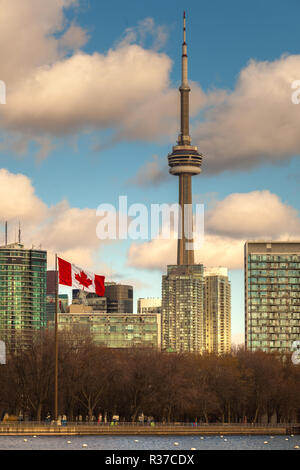 Toronto, Kanada - 20. November 2018: Landschaft, Blick auf die Stadt Toronto mit der legendären CV Turm Stockfoto