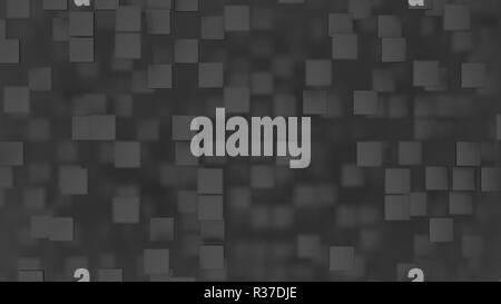 Abstrakte minimalistischen Hintergrund mit schwarzem 3d-Quadrate. 3D-Render Abbildung Stockfoto