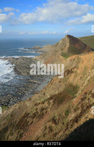 St Catherine's Tor/Speke Mühle Mund Beach, North Devon, England Stockfoto