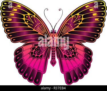 Butterfly farbige Abbildung im Jugendstil. Stock Vektor