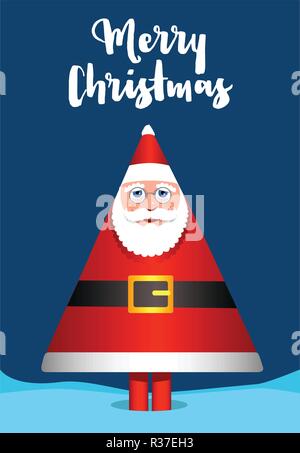 Santa Claus im Muster der Kiefer. Weihnachtsfeier Konzept. Stock Vektor