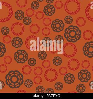 Nahtlose Kacheln von Rot und Braun. Vintage dekorative Elemente spreaded oround Muster. Hand gezeichnet Hintergrund. Islam, arabische, indische, Persische Motive. Gut für den Druck auf Stoff oder Papier. Stock Vektor