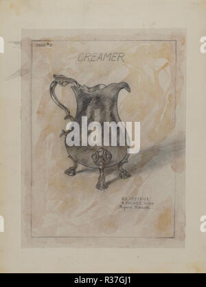 Silber Rahmtopf. Stand: 1936/1942. Abmessungen: insgesamt: 23 x 17,1 cm (9 1/16 x 6 3/4 in.) Original IAD Objekt: 4' hoch. Medium: Graphit auf Papier. Museum: Nationalgalerie, Washington DC. Autor: Eugene Barrel. Stockfoto