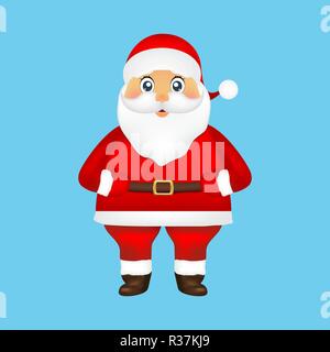 Santa Claus auf blauem Hintergrund Feiertag Illustration Stock Vektor