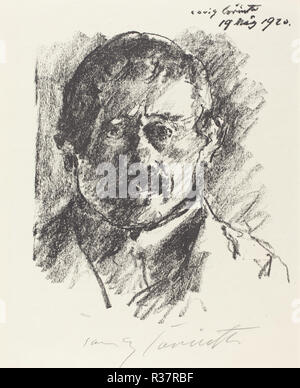 Selbstbildnis (Selbstbildnis). Stand: 1920. Medium: Lithographie. Museum: Nationalgalerie, Washington DC. Autor: Lovis Corinth. Stockfoto