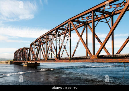 Stephenville Crossing Eisenbahnbrücke jetzt Teil der Newfoundland T'Railway langen Fußweg. Stockfoto