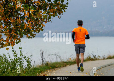 Entlang See von Annecy, Haute-Savoie, Frankreich Stockfoto