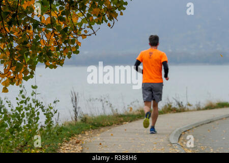 Entlang See von Annecy, Haute-Savoie, Frankreich Stockfoto